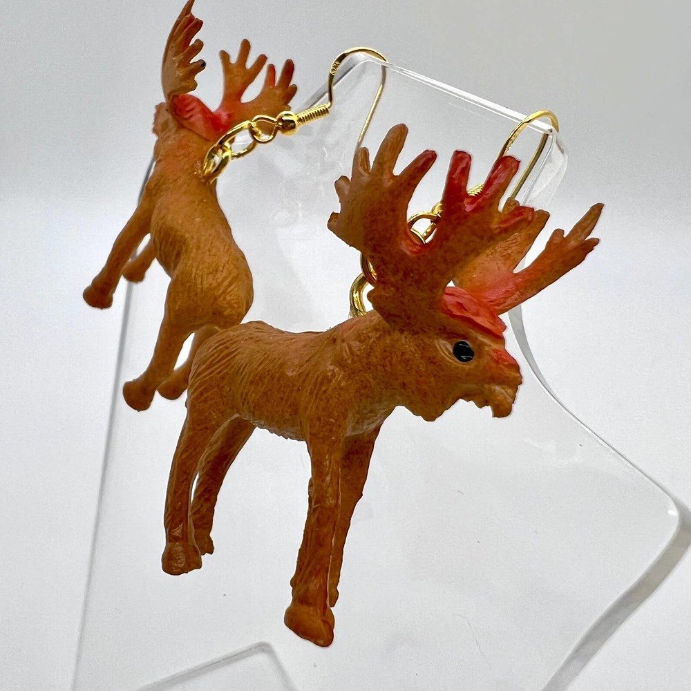 Animal Earrings - Moose Earrings - Zoo Earrings - Teacher Earrings - Canada Ear